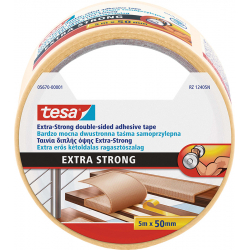 Kobercová páska obojstranná 5m x 50 mm biela TESA